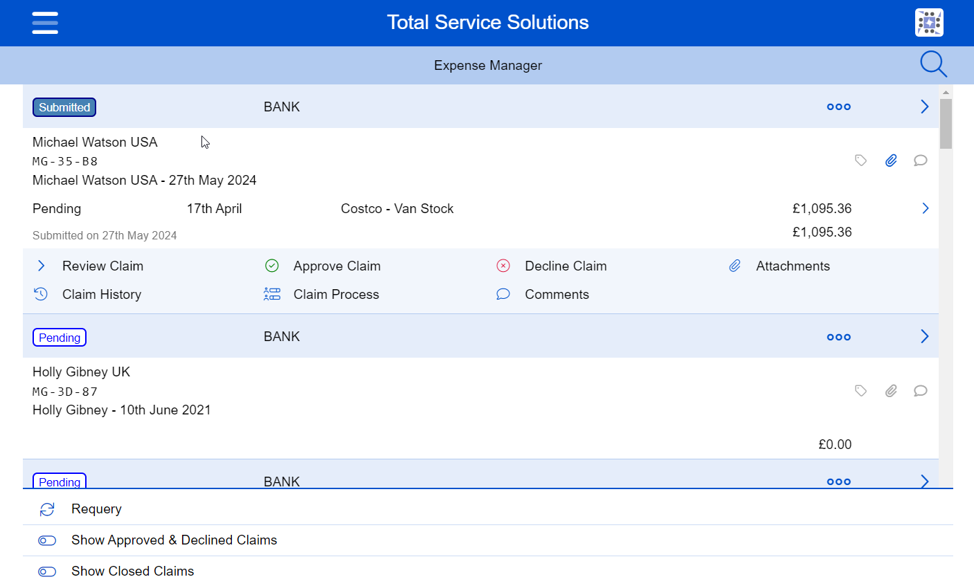 Expense Manager List