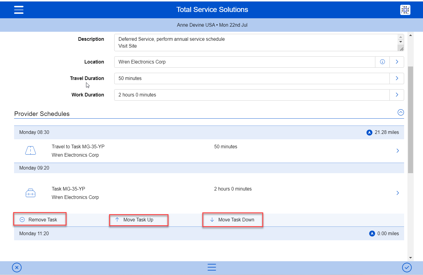 Annes task scheduled